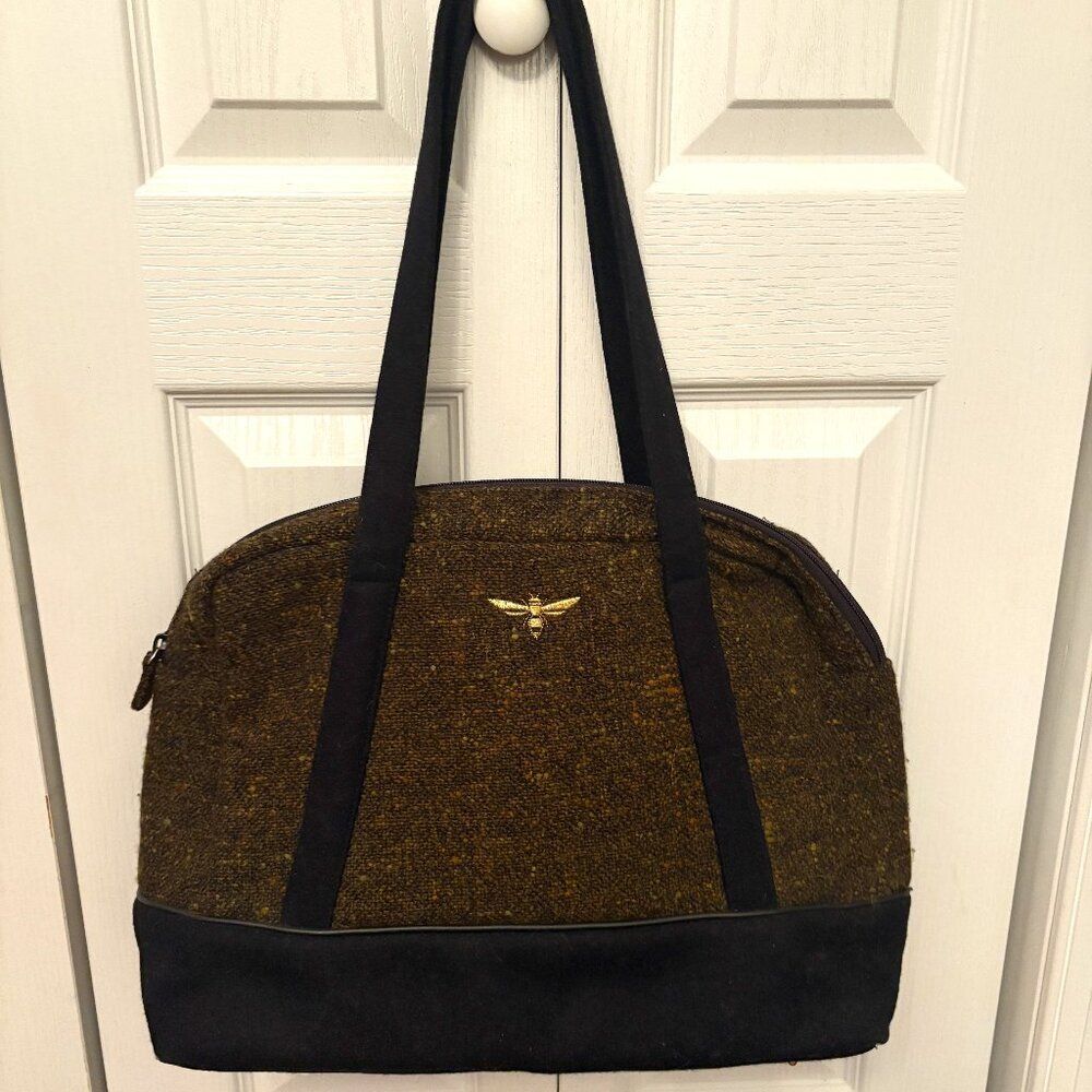 Buzz by Jane Fox Tweed Satchel with Matching Zipper Purse